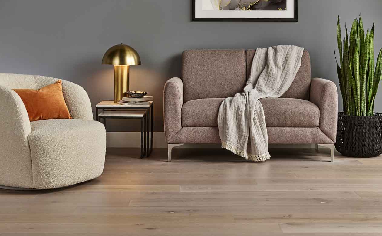Hardwood Flooring in Living Room with Chair and Table