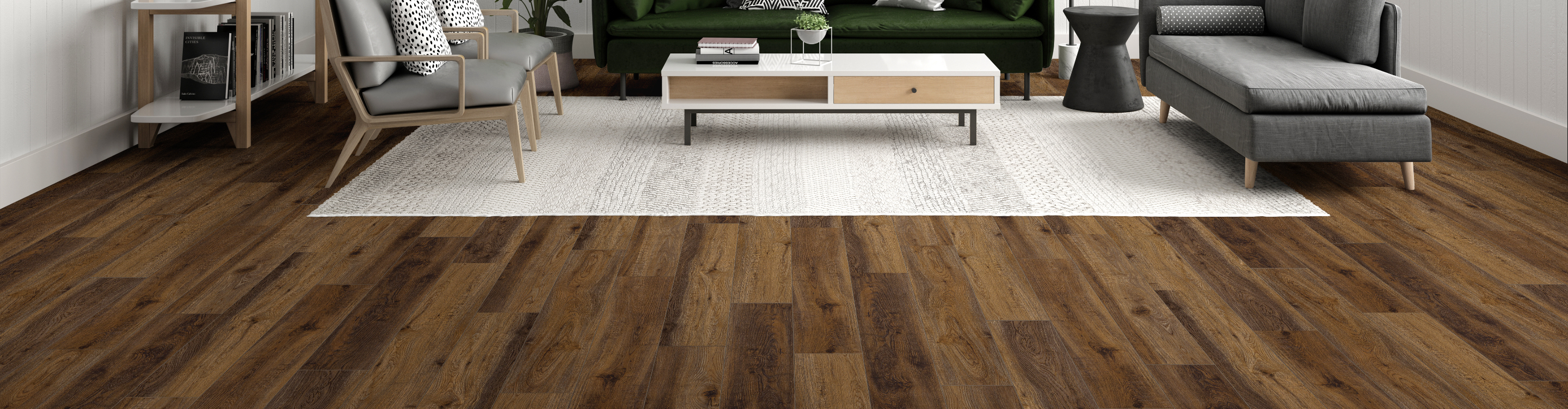 Textured Hardwood Floor in Living Room